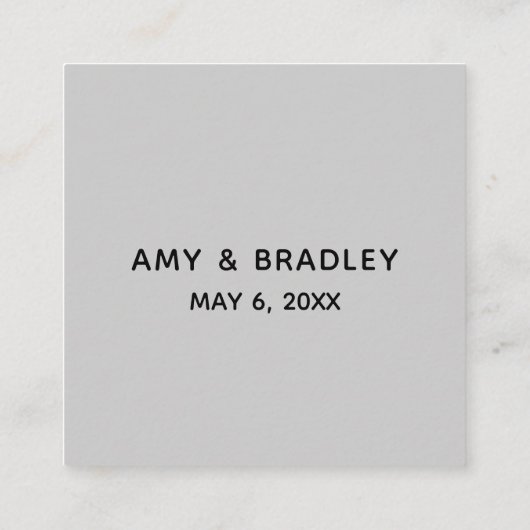 Carte D'accompagnement Écriture décontractée Mariage Merci gris clair (Dos)