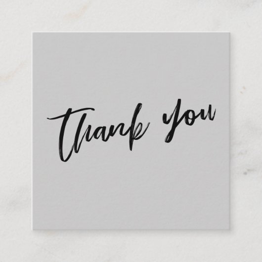 Carte D'accompagnement Écriture décontractée Mariage Merci gris clair (Devant)