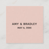 Carte D'accompagnement Écriture décontractée Mariage Merci rose (Dos)