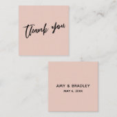 Carte D'accompagnement Écriture décontractée Mariage Merci rose (Devant / Derrière)