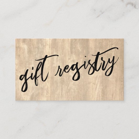 Carte D'accompagnement Écriture décontractée Pale Rustic Wood Cadeau Regi (Devant)