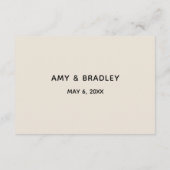 Carte D'accompagnement Écriture décontractée Réception de mariage crème (Dos)