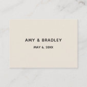 Carte D'accompagnement Écriture décontractée Réception de mariage crème (Dos)