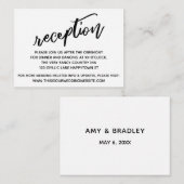 Carte D'accompagnement Écriture décontractée Réception De Mariage Simple (Devant / Derrière)