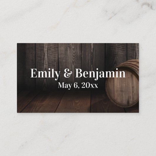 Carte D'accompagnement Écriture décontractée Rsvp En Ligne Sur Baril En B (Dos)