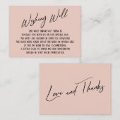 Carte D'accompagnement Ecriture Manuelle Moderne Simple Rose Bleu (Devant / Derrière)