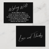 Carte D'accompagnement Ecriture manuscrite bien moderne Noir & Blanc (Devant / Derrière)