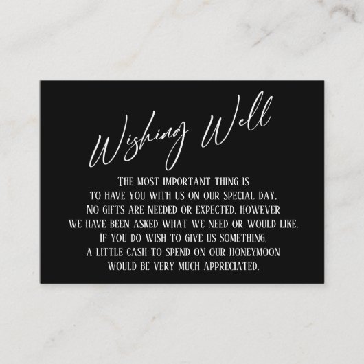 Carte D'accompagnement Ecriture manuscrite bien moderne Noir & Blanc (Devant)