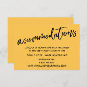 Carte D'accompagnement Écriture manuscrite décontractée Apricot Mariage H (Devant / Derrière)