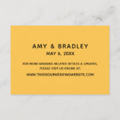 Carte D'accompagnement Écriture manuscrite décontractée Apricot Mariage H (Dos)