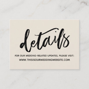 Carte D'accompagnement Écriture manuscrite décontractée Détails Mariage s