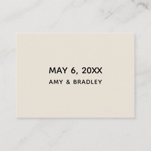 Carte D'accompagnement Écriture manuscrite décontractée Détails Mariage s (Dos)