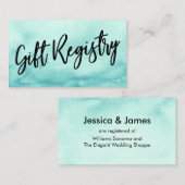 Carte D'accompagnement Écriture manuscrite décontractée Registre Turquois (Devant / Derrière)