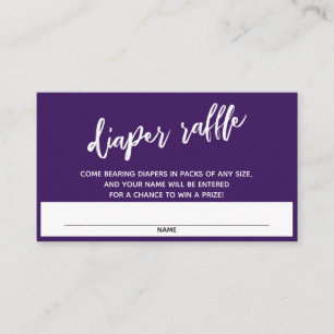 Carte D'accompagnement Écriture manuscrite Deep Purple Diaper Raffle Bill