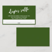 Carte D'accompagnement Écriture manuscrite Livre vert Repas (Devant / Derrière)