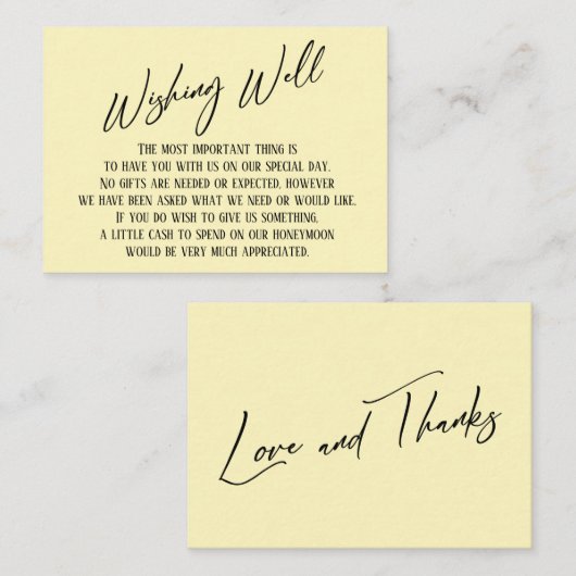 Carte D'accompagnement Ecriture manuscrite moderne et agréable Simple Jau (Devant / Derrière)