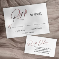 Écriture manuscrite or Rose Faux Elegant RSVP