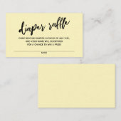 Carte D'accompagnement Écriture manuscrite Raffin Ticket Pale Jaune (Devant / Derrière)