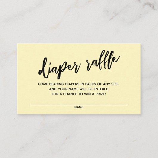 Carte D'accompagnement Écriture manuscrite Raffin Ticket Pale Jaune (Devant)