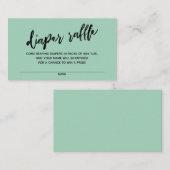 Carte D'accompagnement Écriture manuscrite Raffle Billet Vert clair (Devant / Derrière)