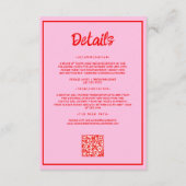 Carte D'accompagnement Écriture manuscrite rose et rouge rétro Détail du  (Devant)