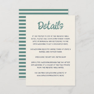 Carte D'accompagnement Écriture manuscrite Script Quirky Green Blue Retro