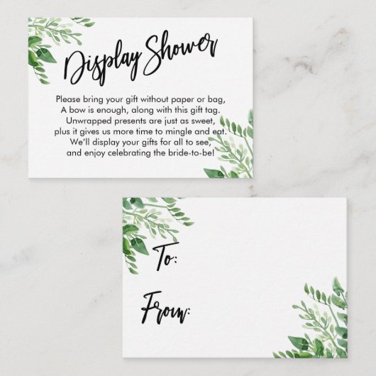 Carte D'accompagnement Écriture manuscrite verte Afficher Fête des mariée (Devant / Derrière)