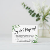 Carte D'accompagnement Écriture manuscrite verte Dites non à l'enveloppem (Debout devant)