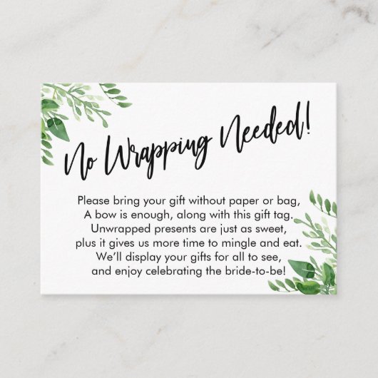 Carte D'accompagnement Écriture manuscrite verte Pas besoin d'enveloppeme (Devant)