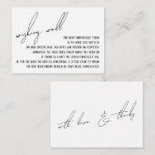 Carte D'accompagnement Ecriture mince et bien moderne blanc (Devant / Derrière)