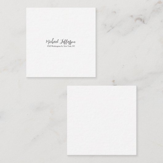 Carte D'accompagnement Écriture moderne à la mode Simple Noir & Blanc (Devant / Derrière)