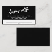 Carte D'accompagnement Écriture moderne Billet de rabat noir de couches (Devant / Derrière)