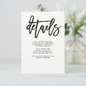 Carte D'accompagnement Écriture Moderne | Détails des invités de mariage (Debout devant)