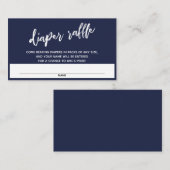 Carte D'accompagnement Écriture moderne Marine Blue Diaper Raffle Ticket (Devant / Derrière)