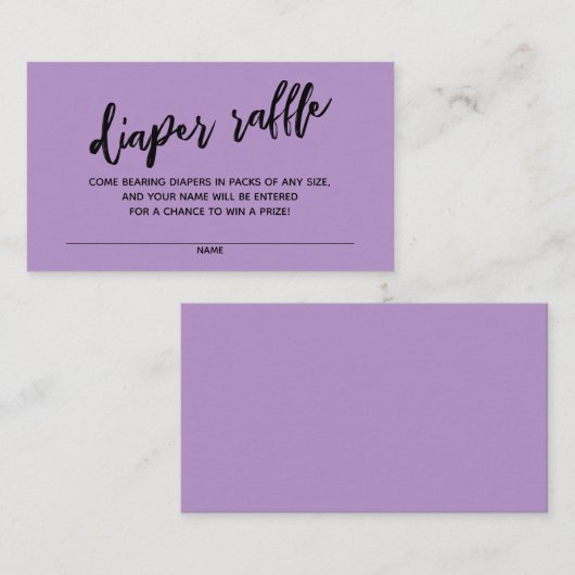 Carte D'accompagnement Écriture Moderne Refroidisseur Billet Violet (Devant / Derrière)