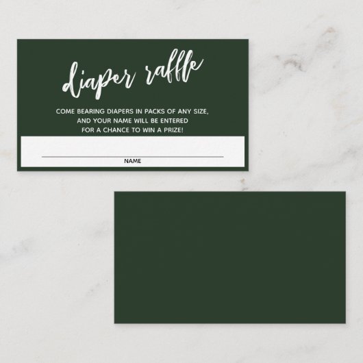 Carte D'accompagnement Écriture moderne Ticket Déchet Vert foncé (Devant / Derrière)