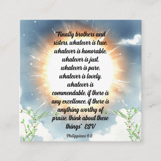 Carte D'accompagnement Écriture Philippiens Quatre huit (Devant)