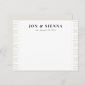 Carte D'accompagnement Ecru Boho Boudcloth Bordure Couple's papeterie (Devant / Derrière)