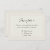 Carte D'accompagnement Ecru Dreams Mariage d'accueil traditionnel (Devant / Derrière)