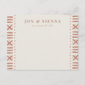 Carte D'accompagnement Ecru Terracotta Boho Bordure Mudcloth pour Couple (Devant)