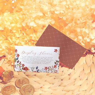 Carte D'accompagnement Éditable Élégant Fleurs Sauvages Floral Baby Showe