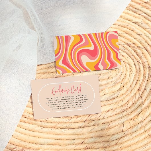 Carte D'accompagnement Editable Retro Super Hippie Fête des mariées moder