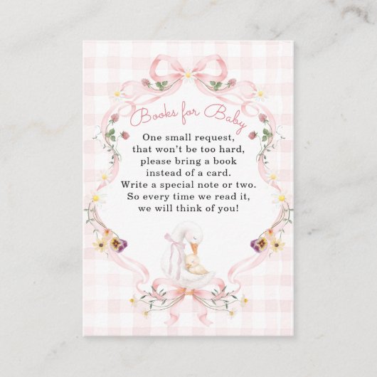Carte D'accompagnement Editable Silly Goose Baby Shower Pink Bow (Devant)