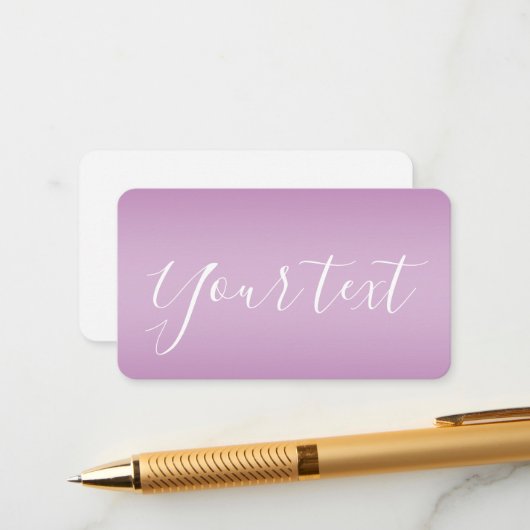 Carte D'accompagnement Editable Soft Mauve Ombre & White Text Script (Devant/Arrière en situation)