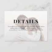 Carte D'accompagnement Editorial Ivory Photo Wedding Details (Devant)