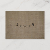 Carte D'accompagnement Effet Burlap vintage, Enregistrer la date (Dos)