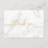 Carte D'accompagnement Effet de marbre blanc et or, client merci (Devant)