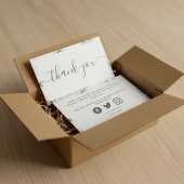 Carte D'accompagnement Effet de marbre gris et blanc, client merci