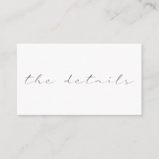 Carte D'accompagnement Effet de script, les détails sur fond blanc (Devant)