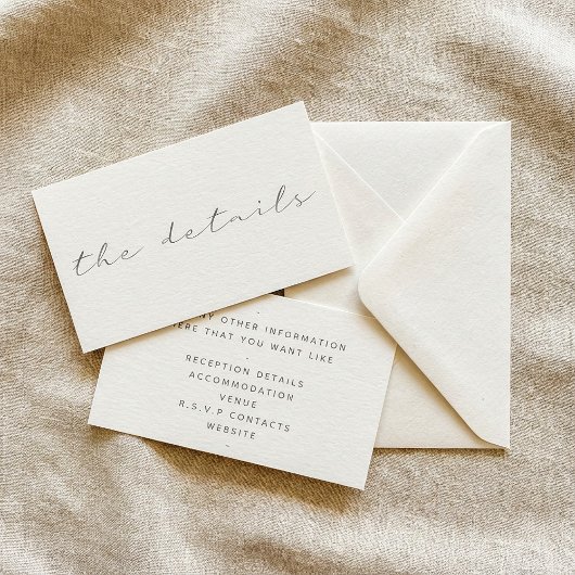 Carte D'accompagnement Effet de script, les détails sur fond blanc